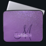 Diagonal Violet Purple Glitter Gradient Ombre Laptop Sleeve<br><div class="desc">This elegant and girly design is perfect for the classy and stylish woman. It features a faux printed sparkly violet purple glitter diagonal gradient ombre on top of a violet purple background. It's a unique take on the glitter gradient trend that's currently very popular. It's a pretty, glamorous, modern, and...</div>