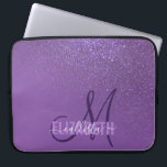 Diagonal Violet Purple Glitter Gradient Ombre Laptop Sleeve<br><div class="desc">This elegant and girly design is perfect for the classy and stylish woman. It features a faux printed sparkly violet purple glitter diagonal gradient ombre on top of a violet purple background. It's a unique take on the glitter gradient trend that's currently very popular. It's a pretty, glamorous, modern, and...</div>