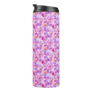 Diagonal Watercolor Colourful Thermal Tumbler