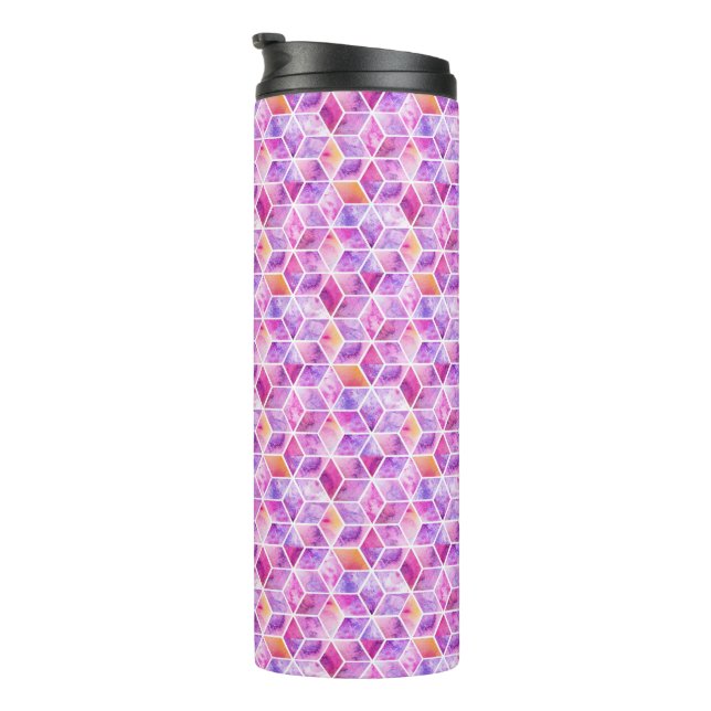 Diagonal Watercolor Colourful Thermal Tumbler (Rotated Right)