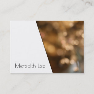 Diagonal White Over Warm Gold Bokeh Photo Business Card