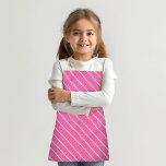 Diagonal White Stripe on Custom Colour Pink Apron<br><div class="desc">Customise to change the background colour and strap colour; add your name or photo</div>