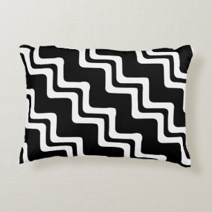 Diagonal Zig Zag Dual Coloured Line Pattern Decorative Cushion