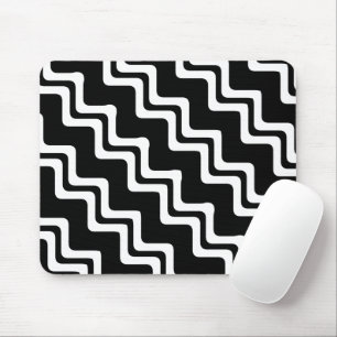 Diagonal Zig Zag Dual Coloured Line Pattern Mouse Mat