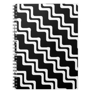 Diagonal Zig Zag Dual Coloured Line Pattern Notebook