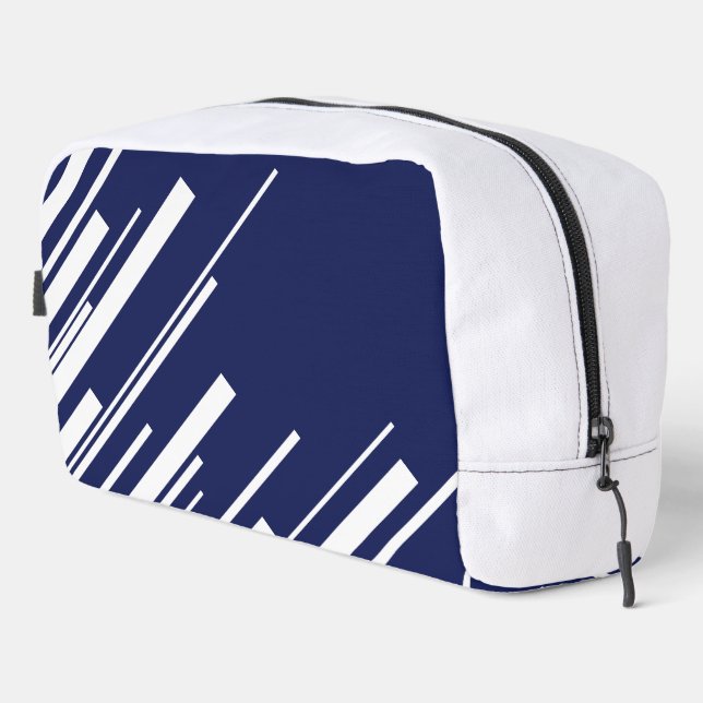 Diagonals - Blue and White Dopp Kit (Right Corner)
