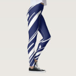 Diagonals - Blue and White Leggings<br><div class="desc">Diagonals - Blue and White</div>