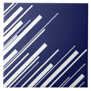 Diagonals - Blue and White Tile