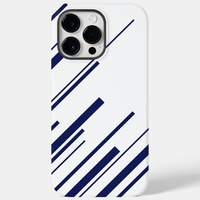 Diagonals in Blue and White Case-Mate iPhone Case (Back)