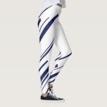 Diagonals in Blue and White Leggings<br><div class="desc">Diagonals in Blue and White</div>