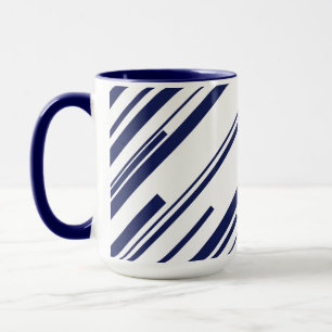 Diagonals in Blue and White Mug