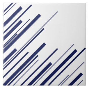 Diagonals in Blue and White Tile