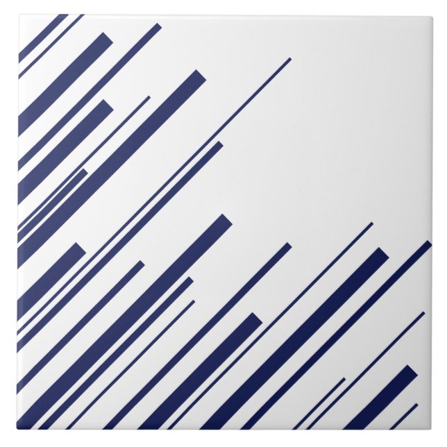 Diagonals in Blue and White Tile (Front)