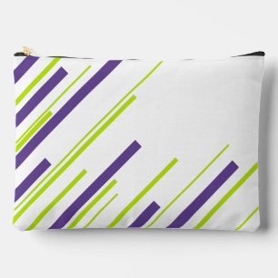 Diagonals in Lime Green and Purple Accessory Pouch