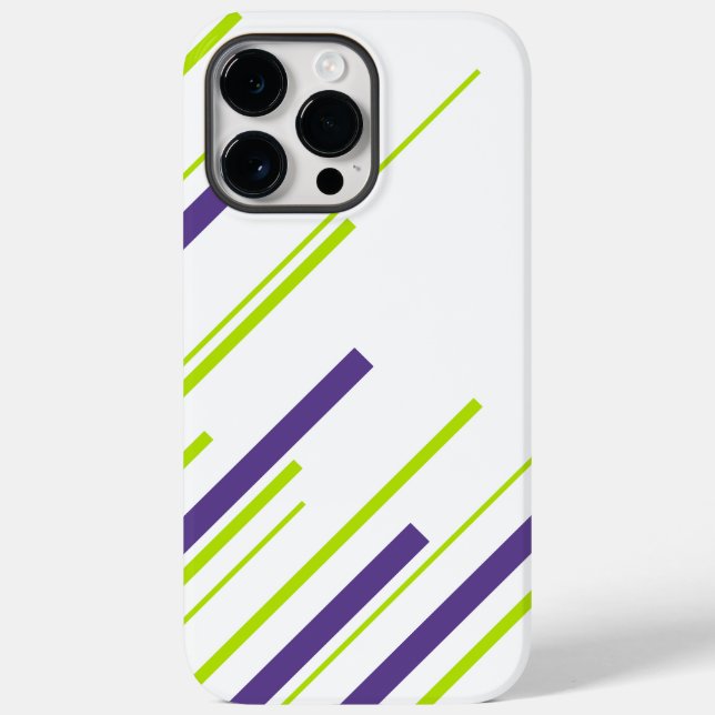 Diagonals in Lime Green and Purple Case-Mate iPhone Case (Back)