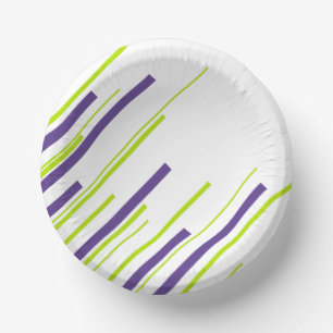 Diagonals in Lime Green and Purple Paper Plate