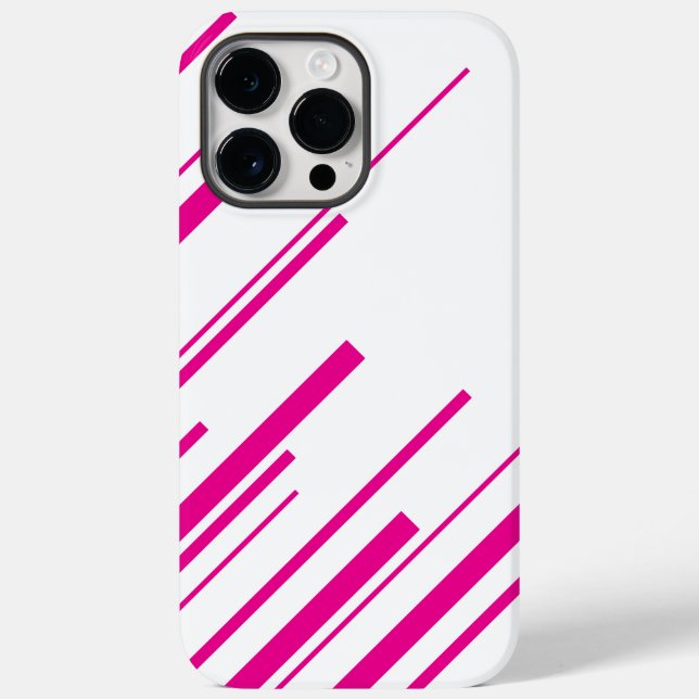 Diagonals in Magenta and White Case-Mate iPhone Case (Back)