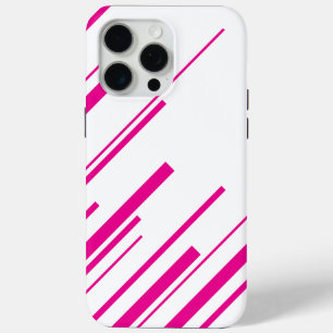 Diagonals in Magenta and White iPhone 15 Pro Max Case