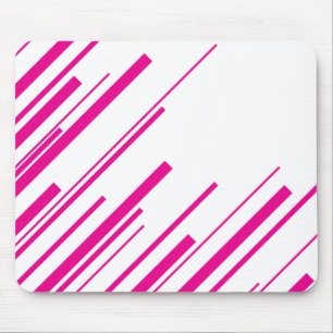 Diagonals in Magenta and White Mouse Mat