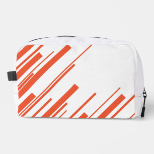 Diagonals in Orange and White Dopp Kit