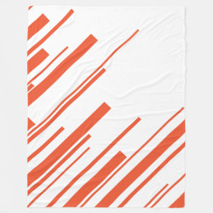 Diagonals in Orange and White Fleece Blanket