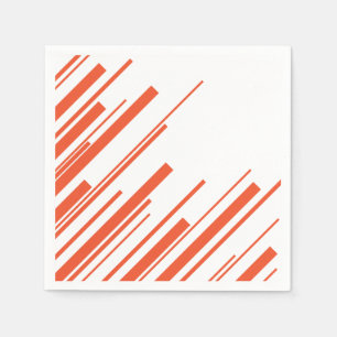Diagonals in Orange and White Napkin