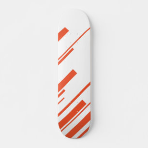 Diagonals in Orange and White Skateboard
