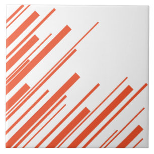 Diagonals in Orange and White Tile