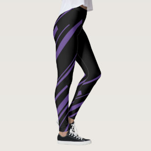 Diagonals in Purple and Black Leggings