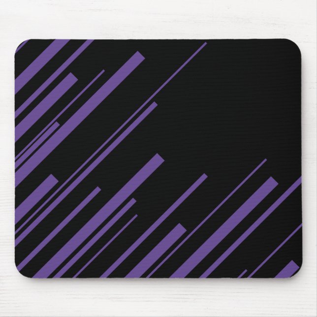 Diagonals in Purple and Black Mouse Mat (Front)