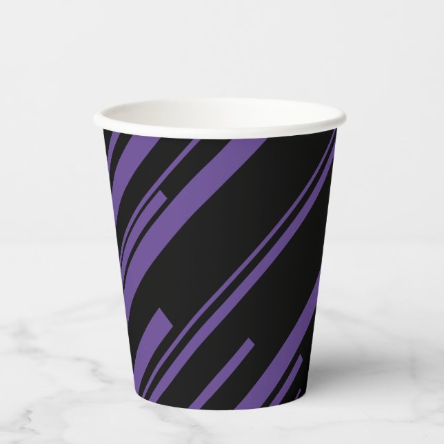 Diagonals in Purple and Black Paper Cups (Front)