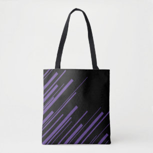 Diagonals in Purple and Black Tote Bag