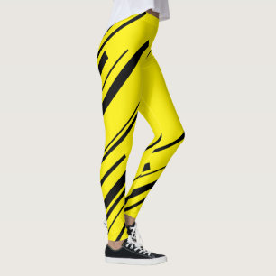 Diagonals in Yellow and Black Leggings