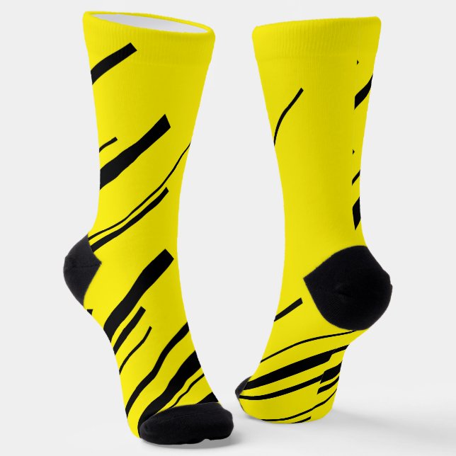 Diagonals in Yellow and Black Socks (Angled)