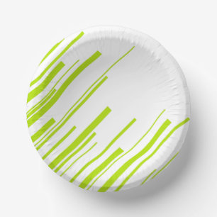 Diagonals - Lime Green and White Paper Plate