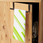 Diagonals - Lime Green and White Tea Towel<br><div class="desc">Diagonals - Lime Green and White</div>