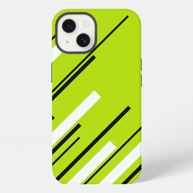 Diagonals - Lime Green iPhone Case (Back)