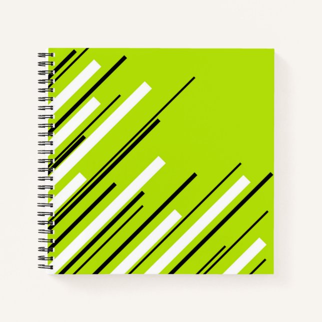 Diagonals - Lime Green Notebook (Front)