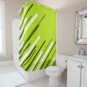 Diagonals - Lime Green Shower Curtain