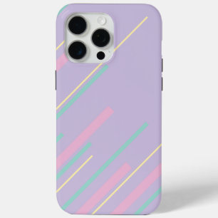 Diagonals - Pastel Pink, Yellow, Purple and Green iPhone 15 Pro Max Case
