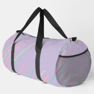 Diagonals - Pastel Pink, Yellow, Purple and Green Duffle Bag