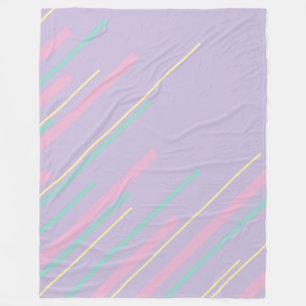 Diagonals - Pastel Pink, Yellow, Purple and Green Fleece Blanket