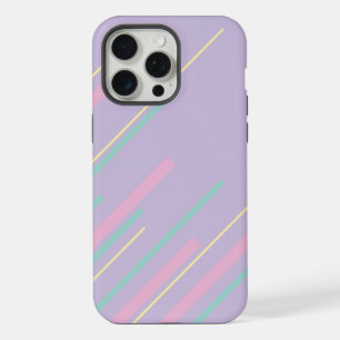 Diagonals - Pastel Pink, Yellow, Purple and Green iPhone 15 Pro Max Case