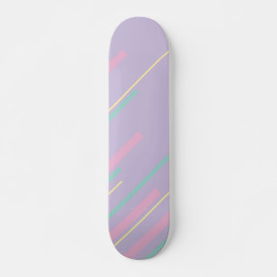 Diagonals - Pastel Pink, Yellow, Purple and Green  Skateboard
