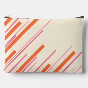 Diagonals - Pink, Orange and Cream Accessory Pouch