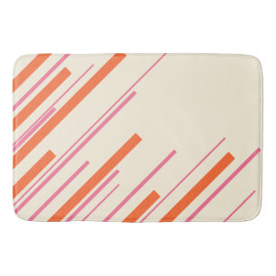 Diagonals - Pink, Orange and Cream Bath Mat