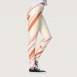 Diagonals - Pink, Orange and Cream Leggings<br><div class="desc">Diagonals - Pink,  Orange and Cream</div>