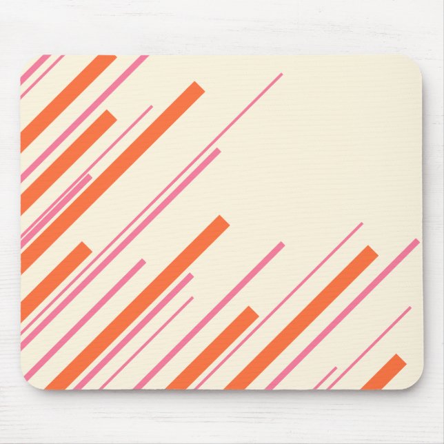 Diagonals - Pink, Orange and Cream Mouse Mat (Front)