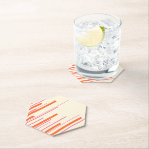 Diagonals - Pink, Orange and Cream Paper Coaster
