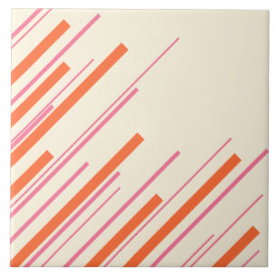 Diagonals - Pink, Orange and Cream Tile